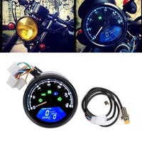New Universal Digital Motorcycle Gauge Panel 12000RMP LCD Speedometer 199MPH KM/H ODO Tachometer Motorbike Dash