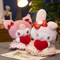 Japanese New Sanrio Plush Doll Melody Cinnamoroll Kuromi Hello Kitty Kawaii Pillow Children's Christmas Gift Product Wholesale