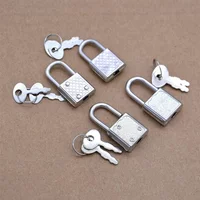5sets Mini Metal Padlock with keys Notepad Diary Notebook Luggage Belt Bag Securing Lock Portable Suitcase Locker 32*17mm Silver