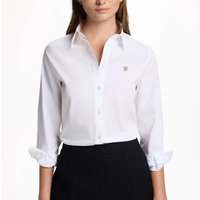 CH New Trend Fashion Shirt High Quality Brand Letter Label Accessories Pure White Women's Versatile Long Sleeve Shirt