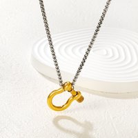 Horseshoe Clasp Necklace for Women, Couples Personalized Simple Hip-Hop Fashion Collarbone Chain, Party Jewelry Accessories
