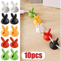 Cute Rabbit Ear Cable Manager Desktop Car Dashboard Charger Cables Clasp Clip Desk Line Organizer Bunny Ear Winder Holder