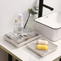 Double-layer Plastic Drain Tray Parlor Multi-purpose Tea Coffee Cup Fruit Tray Rectangle Kitchen Tableware Storage Drain Rack