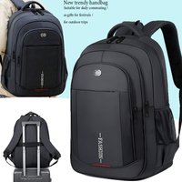 Sleek Business Laptop Backpack with Trolley Sleeve, Multi-pocket Travel Bag for Men, Ideal for Work and Commute
