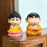 8/10cm Crayon Shin Chan Cos Buddha Good Luck Compassion Action Figure Funny Kawaii Doll High Quality PVC Model Collection Toys