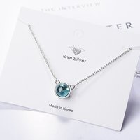 Fashion 925 Sterling Silver Round Crystal Bear Pendants Necklaces For Women Wedding Luxury Quality Jewelry Offers