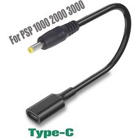 USB Type-C Charging Cable Adapter FOR PSP, USB C PD Charger Cord to DC Jack Plug For PSP1000/2000/3000 Game Charging
