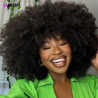 Afro Kinky Curly 360 HD Lace Wigs 500 Density Glueless Lace Frontal Wigs Human Hair Wear And Go PrePlucked Hair For Women HMBP