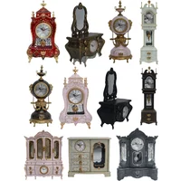 Dollhouse Vintage European Clock/Miniature Household Tower Clock/living Room Decor Music Clock Desk Decoration Home Decoration