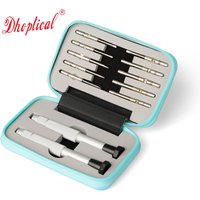 Portable 12-Piece Screwdriver Bit Set with Aluminum Case Blue Handle Torx Hex Phillips Flat Screwdriver Eyeglasses Repair Tools