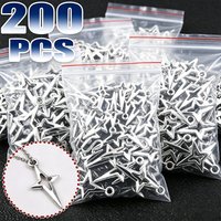 Punk Y2k Hollow Cross Star Pendant Necklace Metal Charms Anklets Bracelets Making Pendants DIY Solid Color Jewelry Accessories