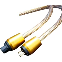 Audiophile Power cable Gold OCC Silver Plated power cord 12AWG for Amplifier IEC 320 C15 Audio EU/US/AU Version Power Wire