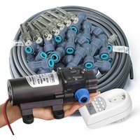 25-5M 60W Pump Adjustable Spray Nozzle Timer Watering Systems Quick Connection 1/4" Hose Misting Automatic Irrigation Kit Garden