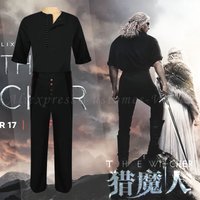 Costume de Cosplay de sorcière Anime, uniforme de jeu de rôle Geralt de Rivia, vêtements d'halloween, Costumes de Cosplay de sorcière Geralt pour hommes