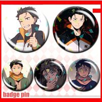 486-Natsuki S-Subaru Anime RE-ZERO S4 25 32 44 58 75mm Badges Personalized Round Brooches Pins Accessory Customizable
