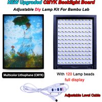 For Bambu Lab Lithophane Led Panel CMYK LED Backlight Board PLA Basic CMYK Lithophane Bundle 3DPrint Lithophane Photo LED Kit001
