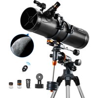 AOMEKIE 130EQ Newtonian Reflector Telescopes for Adults Professional Telescopes for Astronomy Beginners with 2X Barlow Lens