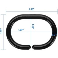 White/Black Plastic Hanging For Living Room Bathroom Bathroom Accessories Curtain Hook Hooks Rings Curtain Rings Loop Clip