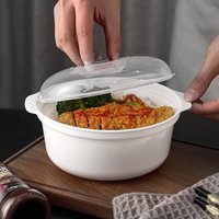 3Sizes Microwave Oven Special Box Household Plastic Heating Fresh Keepeing Box with Lid Steamed Bun Instant Noodles Kitchen Bowl