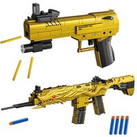 Military Technical Golden Desert Eagle M416 Assault Rifle Model Building Blocks WW2 Game Dragon Gun MOC Bricks Toys For Kid Gift