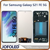 S21FE OLED Screen With Frame For Samsung Galaxy S21 FE 5G LCD Display G990 Touch Screen Digitizer For Samsung S21 FE Replacement