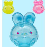 Needoh Jelly Hops Toy Cute Blue Glitter Transparent Rabbit Shaped Stretchy Squish TPR Non Toxic Autism ADHD Sensory Adult Gift
