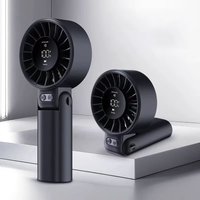 Portable Handheld Fan with LED Display,5 Speeds,150°Folded,3-IN-1 Hand/Desk/Neck Multifunction Personal Fan