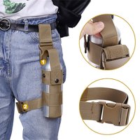 Left or Right Drop Leg Water Bottle Holster Interphone Radio Pepper Spray Holder Adjustable MK9 Pepper Spray Thigh Pouch