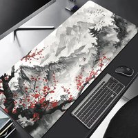 VIKAMA Ink Wash Plum Blossom Gaming Mouse Pad XXL Landscape Style Esports Desk Mat Office Player Anti-Slip Keyboard Pad