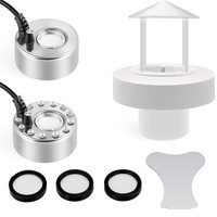 Ultrasonic Mist Maker Fogger USB Humidifier Colorful LED Lights 5V Pond Fountain Atomizer for Pond Rockery with Splash Guard