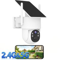 4MP Solar Camera Outdoor 2.4/5GHz WIFI Security Camera Clear Vision Battery Cam Home Surveillance Protection PIR Human Detection
