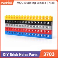 MOC high-tech Parts MOC Technical Building Block 1x16 Brick 15 Holes 3703 Suitable For All Brands Small Particles Toy