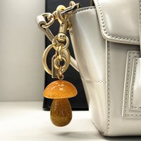 Golden Crystal Mu Shroom Pendant Keychain Accessory For Coach Handbag Holiday Gift Decorations