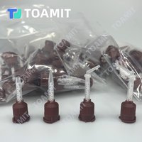 50Pcs/bag Impression Mixing Tips Dental Materials Silicone Rubber Head Tubes Disposable Nozzles Conveying 1:1 Brown Dentistry