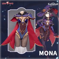 Kostium Cosplay UWOWO Gra Genshin Impact Mona Megistus Astral Reflection Tajemniczy Astrolog Strój na Halloween
