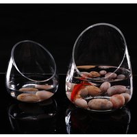 Clear Slant Cut Bowl Glass Vase Mini Candy Bowl Jar for Wedding Decoration