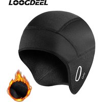 AliExpress NONE LOOGDEEL Warm Cap MTB Helmet Liner Fleece Skull Hat Thermal Men Running Skiing Eyeglass Hole Windproof Headwear Winter Cycling
