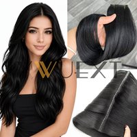 40g/pack Double Inject XO Hole Weft Human Hair 16'' Invisible Twin Tabs PU Weft Real Human Hair Micro Loop Weft Hair Bundles Natural Black Brown Blonde Straight for Women