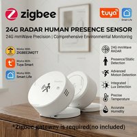 Zigbee Human Detector 24G Mmwave Radar Presence Sensor Motion/Static Detection For Tuya Z2M Smart Home Security Automation Alarm