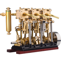 KACIO LS3-13S Vertical Three-cylinder / 2 cylinder Reciprocating Steam Engine Model with Oil Cup for 80-120CM Steam Model Ship