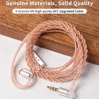 KBEAR 4Core Copper Upgrade Earphone Cable 2PIN/QDC/MMCX/TFZ Earbuds Connector for KBEAR TRI KZ CCZ YINYOO Headphone HIFI Headset