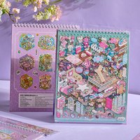 Mr. Paper Leisurely Town 3.0 Miniature Scene Sticker Book, 3D House Diorama Stickers for Journal Scrapbooking Driay Decoration
