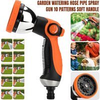 10 Pattern Multi Function Garden Hose Pipe Water Nozzle Spray Gun Comfort Handle