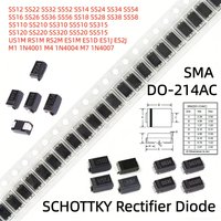 SMA M1 M4 M7 SS14 SS24 SS34 SS16 SS26 SS36 RS1M RS2M US1M ES1M ES1J ES1D SS110 SS210 SS220 SS310 SS510 SS54 SS52 DO-214AC Diode
