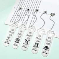 10 Styles Different Cute Dog Bookmarks, Stainless Steel Bookmarks, Bookworm Stationery, Dog Valentine Gifts, Ladies Reading Mark