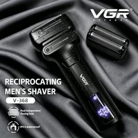VGR Rasierer Professionell Barttrimmer Elektrisch 9000 U/min Barbier Tragbar Rasiergerät Vibrationsrasierer LED Herrenrasierer V-368
