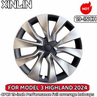 4PCS HubCap Car for Tesla Model 3 2024 Highland 19 Inch Performance Wheel Cap Wheel Parts Full Rim Cover Accessories Wheel Cover