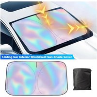 Rainbow Holographic Car Front Windshield Sunshade Foldable Heat Insulation Auto Sun Blocker Protector