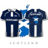 Scotland Flag Map Print Jersey Summer Men's Sports Training Football T-shirt Unisex Casual Quick-drying Breathable O-neck Tops