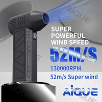 AiQUE 130000RPM Turbofan Powerful Snow Blower 52M/S Jet Fan 4000Mah Brushless Motor Handheld Duct Portable Type-C Charging